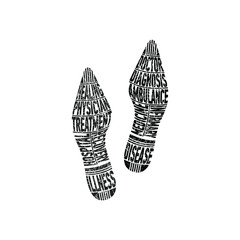 Trace of a medical professional. A unique imprint of a person’s shoes that determines his work. Vector illustration, isolated object on a white background.