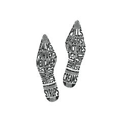 Trace of the pharmacist. A unique imprint of a person’s shoes that determines his work. Vector illustration, isolated object on a white background.