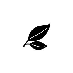 logo leaf silhouette icon vector