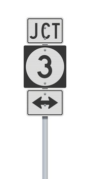 Vector illustration of the Iowa State Highway road sign on metallic post