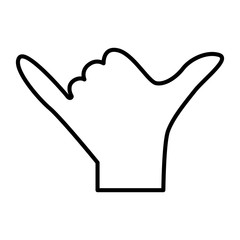 hand gesture line icon object