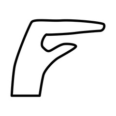 hand gesture line icon object