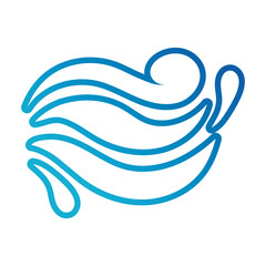 ocean water line gradient style icon
