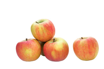  fruit red-yellow apples on a white background