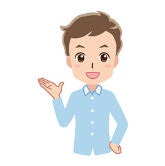 案内する男性のイラスト
