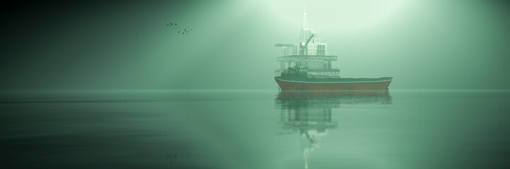 3d illustration of oil tower