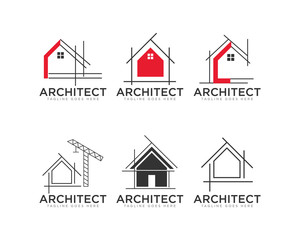 Architect Construction Logo Design Vector
