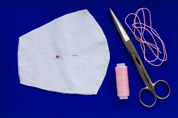 DIY sew handmade how to make cotton fabric face mask against coronavirus disease COVID-19, Do it...