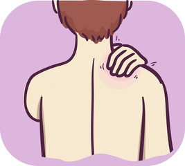Musculoskeletal Neck Pain Massage Illustration