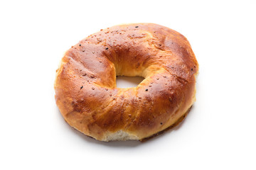 Turkish bagel on white background (simit)