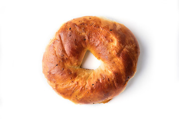 Turkish bagel on white background (simit)