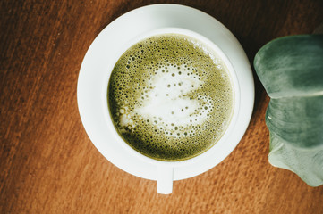 cup of coffee on table in cafe