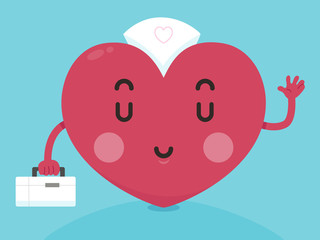 Mascot Heart Nurse Caregiver Illustration
