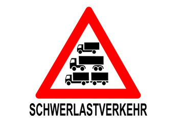Schwerlastverkehr Warnschild