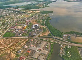 Aerial view of Kingston Jamaica 