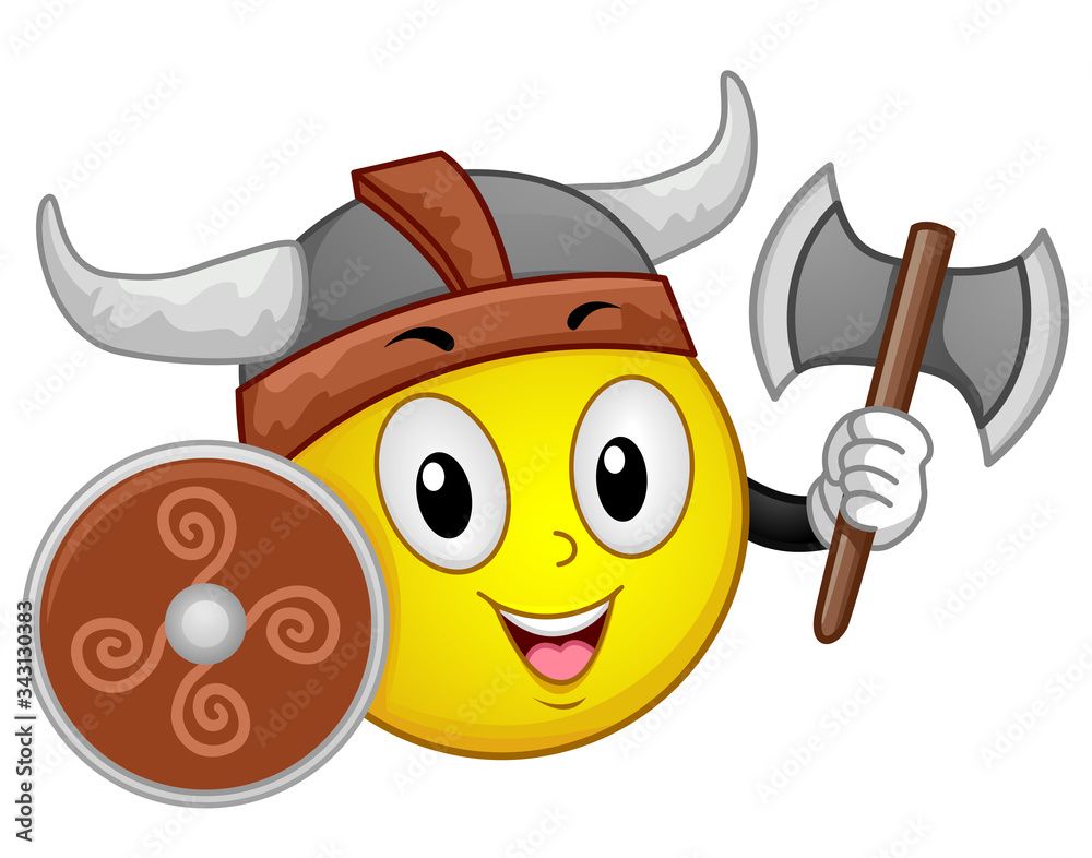 Poster Mascot Viking Warrior Illustration