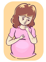 Pregnant Skin Discoloration Symptoms Illustration