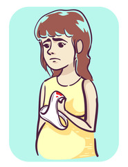 Pregnant Woman Vaginal Discharge Illustration