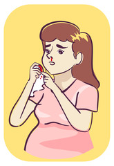 Pregnant Woman Nose Bleed Symptoms Illustration