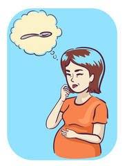 Pregnant Woman Metallic Taste Illustration