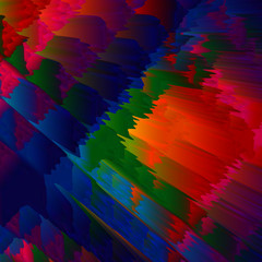 Abstract 3D explosion illustration. Colorful graphic design. Digital art. Creative  background.
