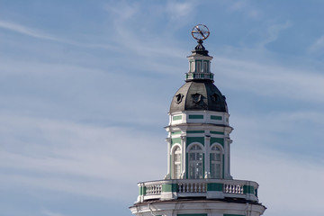 Dome of the Kunstkamera Museum in Saint Petersburg in a sunny day