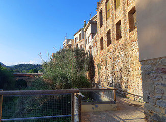 view of the stone wall