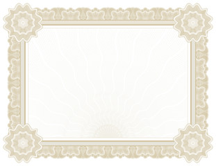 vintage certificate frame with floral ornament
