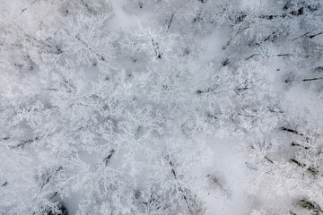 Snow landscape from above