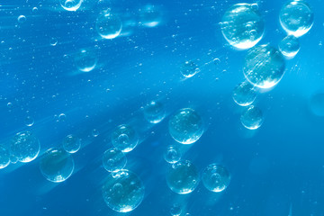 Abstract Blue water bubbles background