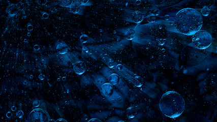 Abstract Blue water bubbles background