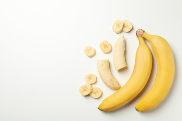 Bananas on white background, top view. Fresh fruit © Atlas