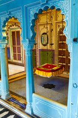 Wall & pillar paintings, antique doors & furniture, traditional sitting area of medieval royal...