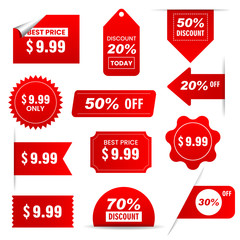 set of discount labels