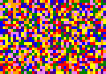 Colorful vector mosaic pattern from rainbow color palette (red, orange, violet, yellow,green, blue, indigo) colors