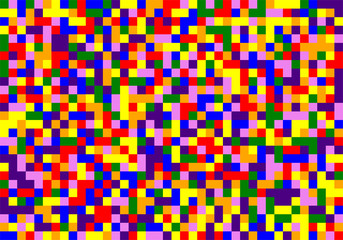 Colorful vector mosaic pattern from rainbow color palette (red, orange, violet, yellow,green, blue, indigo) colors for arts backgrounds