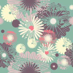 Spring seamless pattern with beautiful flowers
