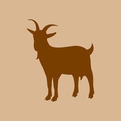 Goat vector silhouette. Farm animal silhouette