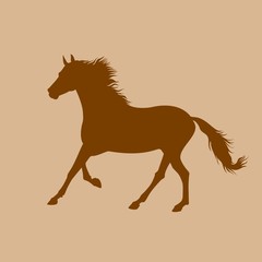 Horse vector silhouette. Farm animal silhouette