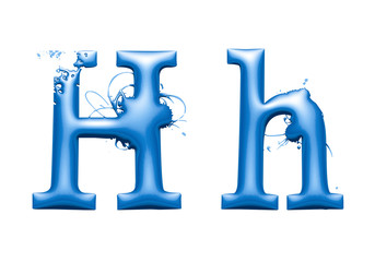 3d blue letter h