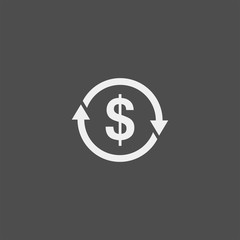 Fototapeta premium Currency conversion flat vector icon. Dollar conversion flat vector icon