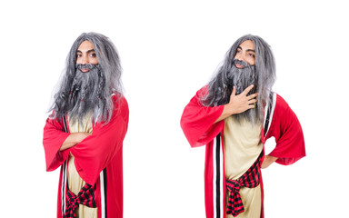Wizard in costume isolated on the white