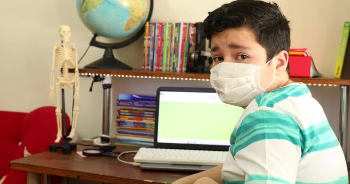 Home Isolation Concept  Epidemic Infection Covid-19 Distance Education At Home