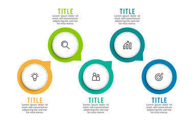 Minimal infographic template design with numbers 5 options or steps.