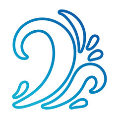 Naklejka premium water wave ocean line gradient style icon