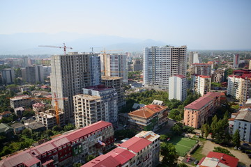 view from the window of a high rise building on Batumi Georgia
