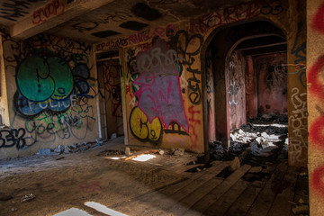 Graffiti in an old abandoned house