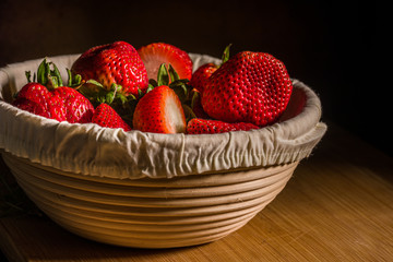 fresh strawberries in a bowl