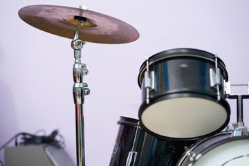 cymbal with drum kit background