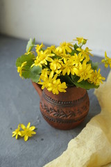 yellow flowers in a vase
